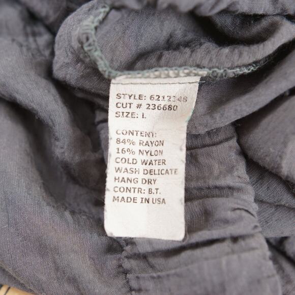 Cut Loose Crop Wide Leg Split Ankle Gray Lightweight Pants Womens Sz L - Picture 11 of 14
